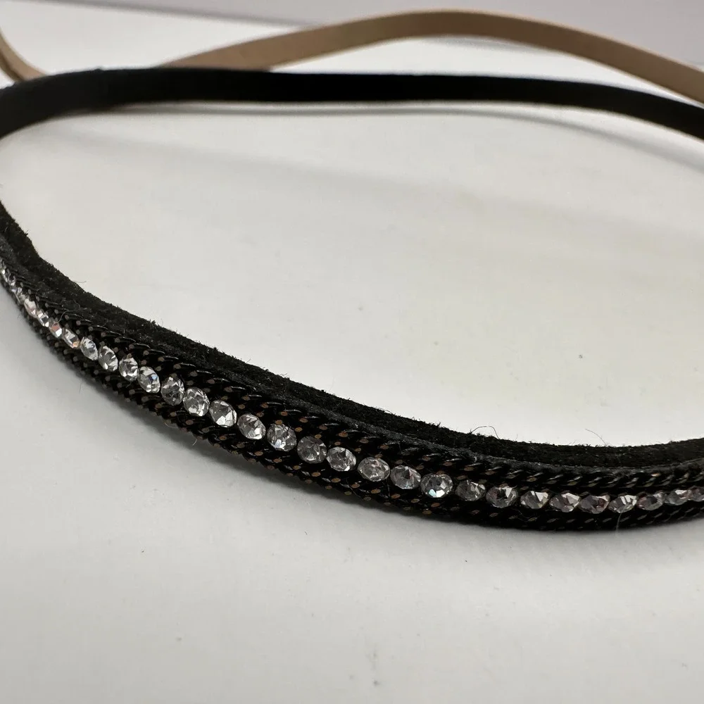 Vintage 90s Leopard Print Rhinestone Gold Tone Horse Bridle Browband